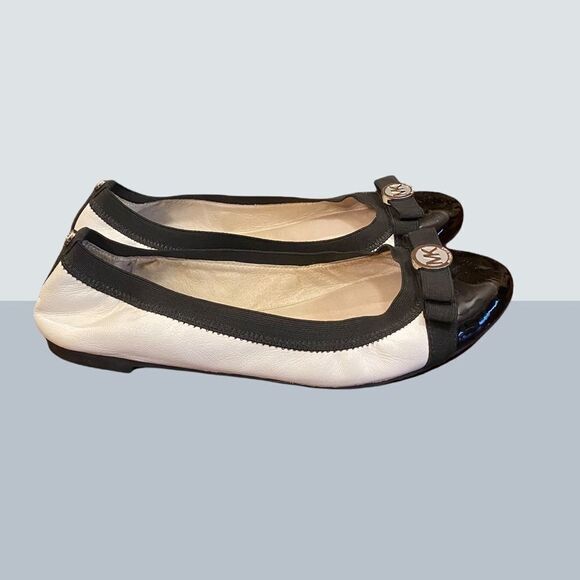 Michael Kors "Dixie" Black White Ballet Flats 6.5 - Picture 3 of 5